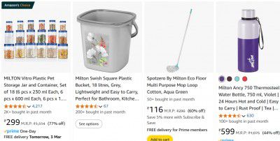 Milton Home Products Upto 69% Off