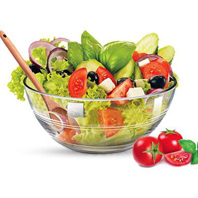 Milton Jelo Designer Glass Serving and Mixing Bowl 2240 ml, Transparent 1 Piece for Kitchen & Dining