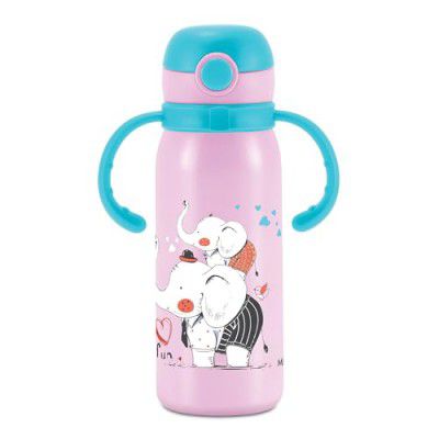 Milton Kiddo 450 Thermosteel Vacuum Insulated Water Bottle with Spout Lid and Straw - 435 ml, Blue