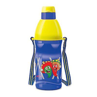 Milton Kool Buddy 400 Plastic Insulated Water Bottle with Straw for Kids, 400 ml, Yellow 
