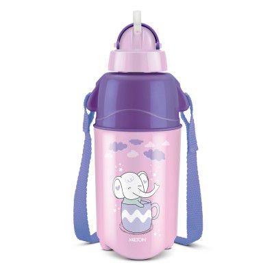 Milton Kool Trendy 400 Kids Plastic Insulated Water Bottle with Straw, 370 ml, Sipper Bottle