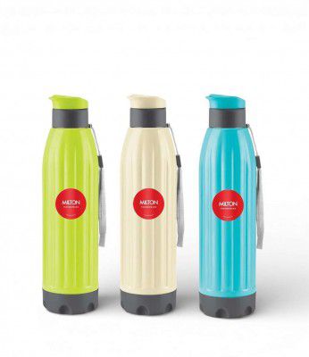 MILTON Kool Windsor 900 Thermoware I Cold PU Insulated Water Bottle 700 ml 700 ml Plastic Bottle (Pack of 3, Multicolor)