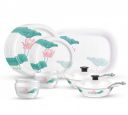 Milton Lissome Round Melamine Dinner Set of 31 Pcs, Lotus, Ivory...