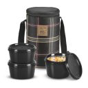 MILTON Lofty Lunch Box with Insulated Fabric Bag, Microwave Safe & Leak Proof (1 x 320 ml, 2 x 450 ml Each)...