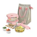 Treo by Milton Lumino Fresh Round Borosilicate Glass Lunch Box Set of 3...