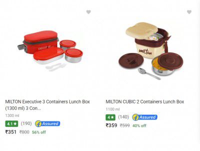 Milton Lunch Boxes starting at ₹198