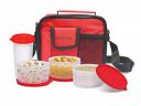 MILTON Meal Combi Softline Lunch Box, 3 Containers (280 ml Each) and 1 Tumbler (400 ml), Red...