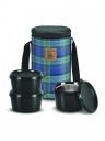 Milton Navy Blue Lofty Tiffin 3 Microwave Safe Inner Steel Containers With Jacket...
