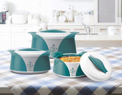 MILTON New Imperial Jr. Insulated Inner Stainless Steel Casserole Gift Set of 3, Aqua Green