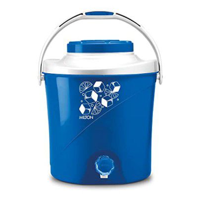 Milton New Kool Stallion 10 Insulated Plastic Water Jug, 1 Piece, 9.7 litres, Blue | Food Grade | Easy to Carry | BPA Free | Ideal for Travel | Picnic | Homes | Office | Shops | Clinics