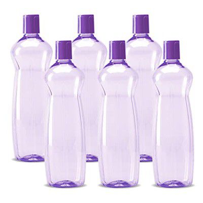 MILTON Pacific 1000 Pet Water Bottles, 1 Litre Each, Set of 6, Purple