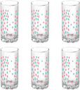 MILTON (Pack of 6) Treo D Ziner Torrent, Rainbow Sprinkles Glass Set Water/Juice Glass  (316 ml, Glass, Clear)...