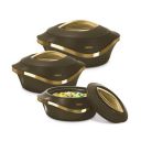 MILTON Pearl Jr. Gift Set PU Insulated Inner Stainless Steel Casserole,Set of 3 (455 ml,860 ml,1270 ml)...