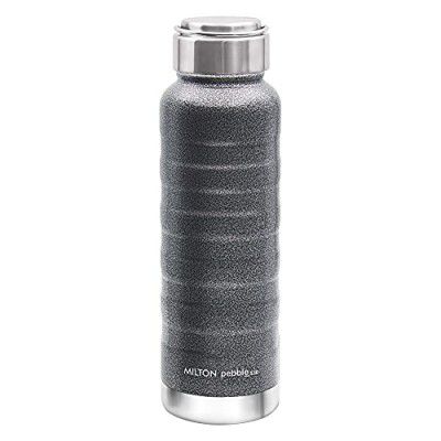 Milton Pebble 530 Thermosteel 24 Hours Hot and Cold Water Bottle, 530 ml, Grey