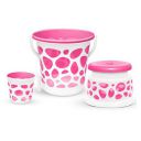 MILTON Plastic Duplex Spa 3 Piece Set, Pink | 25 litres Bucket with Mug & Stool | Bathroom Accessory Set...