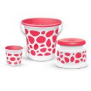 MILTON Plastic Duplex Spa 3 Piece Set, Red | 20 Litres Bucket With Mug & Stool | Bathroom Accessory Set...