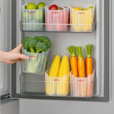 MILTON Plastic Fridge Container  - 1500 ml (Pack of 6, Clear)