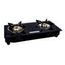 MILTON Premium 2 Burner Black Manual Ignition LPG Glass Top Gas Stove, (ISI Certified)...