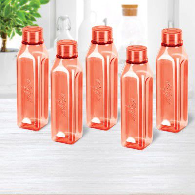 MILTON Prime 1000 Pet Water Bottle, 1 Litre Each, Red (Pack of 5)