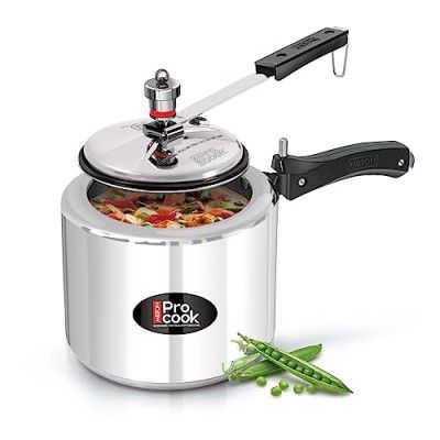 Milton Pro Cook 3 Litres Pressure Cooker with Inner Lid, Aluminium, Non-Induction Bottom