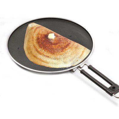 MILTON Pro cook Black Pearl Aluminium Non Stick Flat Dosa Tawa, 27 cm, 1 Years Warranty