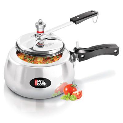 Milton Pro Cook Curve 3 Litres Pressure Cooker with Inner Lid, Aluminium, Non Induction Bottom