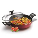MILTON Pro cook Granito Induction Kadhai with Lid, 22 cm / 2.1 Litre, Burgundy | 2 Years Warranty...