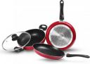 MILTON Pro Cook Kitchen Jewel Set of 3 (Fry pan; Kadhai with glass lid & Tawa),Non-Stick Coated Cookware Set...