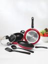 Milton Pro Cook Maroon 5 Pcs Kitchen Jewel Set Fry Pan, Kadhai, Tawa, Laddle & Spatula...
