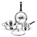 Milton Pro Cook Stainless Steel Sandwich Bottom Induction- Gas Friendly 4 pcs Kitchen Set...