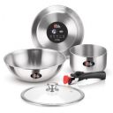 Milton Pro Cook Tri-Ply Stainless Steel Cookware with Detachable Handle, 5 Year Warranty...