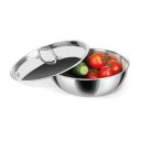 Milton Pro cook Tri-Ply Stainless Steel Tasla with Lid, 18 cm / 1 Litre, Kadai/Tasra, Even Heat Distribution...