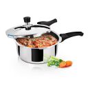 Milton Pro Cook Triply Pressure Cooker Stainless Steel with Outer Lid, 2 Litres, Induction and Gas Stove Compatible, Gasket Release System, 5 Years Warranty, ISI Certified, Silver...