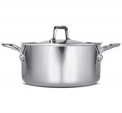 Milton Pro Cook Triply Stainless-Steel Casserole with Lid 22 cm, 4 Litre