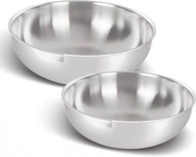 MILTON Pro Cook Triply Stainless Steel Tasla with Lid, Set of 2, (16cm/700 ml, 18cm/1 Litre) Silver Induction Bottom Cookware Set  (Stainless Steel, 2 - Piece)