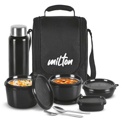 MILTON Pro Lunch Tiffin (3 Microwave Safe Inner Steel Containers)