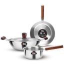 Milton Procook Triply Set 4 pcs Stainless Steel Sauce Pan 16cm, Fry Pan 22cm, Kadhai with Glass Lid 24 cm | 3 Years Warranty...