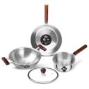 Milton Procook Triply Stainless Steel 4Pc Induction Cookware Set with Wood Handle...