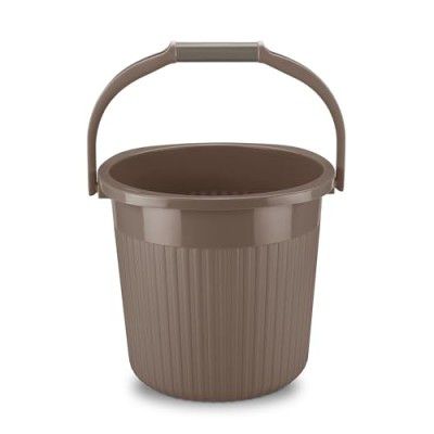 Milton Ritz 18 Plastic Bucket with Handle, 16 litres, Biskit | Home | Bathing | Storage | Bathroom | Multipurpose | Easy to Carry
