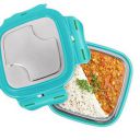 MILTON Robust 300 Stainless Steel Tiffin Box with 4 Side Lock Lid, 302 ml, Blue...