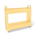 MILTON Roller Shelf 2 Layer Multipurpose Plastic Storage Organizer Rack with Wheels, Slim Slide Out Kitchen Trolley, Yellow for Kitchen, Bathroom, Office...