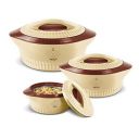 Milton Royal Jr. Insulated Inner Stainless Steel Casserole,Set of 3, (410 ml, 830 ml, 1.27 Litres),Brown...