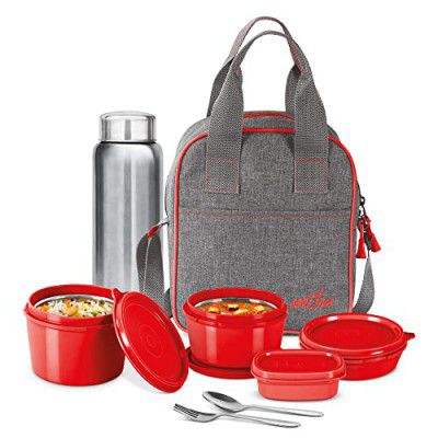 MILTON Savor Lunch Tiffin 3 Microwave Safe Inner Steel Containers