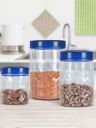 Milton Set Of 12 Blue Hexa Pet Jar - 4 Pcs x 270 ml 4 Pcs x 665 ml 4 Pcs x 1.24 L...