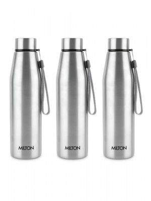 Milton Silver 3 Pieces Drift 1000 Stainless Steel Leak Proof Water Bottle 950 ml each