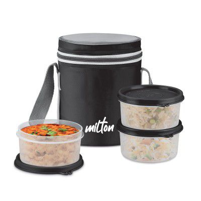 MILTON Softline Foodie Tiffin Insulated Lunch Box, Set of 3, (280 ml Each)