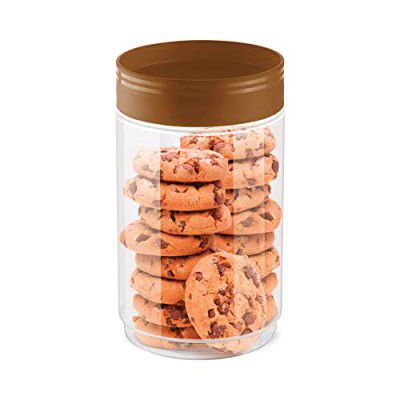 MILTON Stack IT 2300 Plastic Storage Jar, 1 Piece, 2.19 Litres, Brown | Air Tight | Storage Jar | Kitchen Organiser | BPA Free | Stackable | Modular | Food Grade | Multipurpose Jar