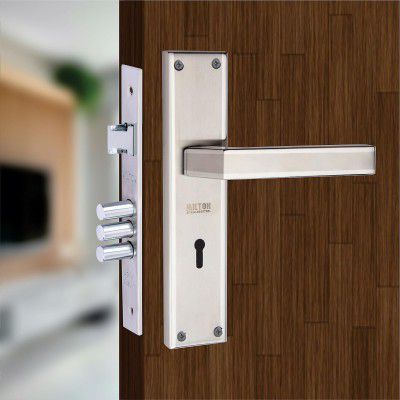 Milton Stainless Steel Mortise Lock Set with Two Tone Finish, MSS-491 Model, Door Hardware with Keys and Lock Body
