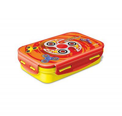 Milton Stainless Steel Tifin Box, 550 ml, Yellow/Red