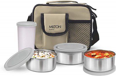 Milton Steel Combi Lunch Box, with Jacket, Set of 4
